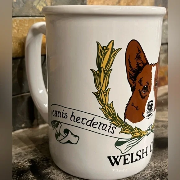 Zeppa Kent CT. Large White Welsh Corgi Dog Coffee Cup Mug Large Canis Herdemis - Picture 2 of 10